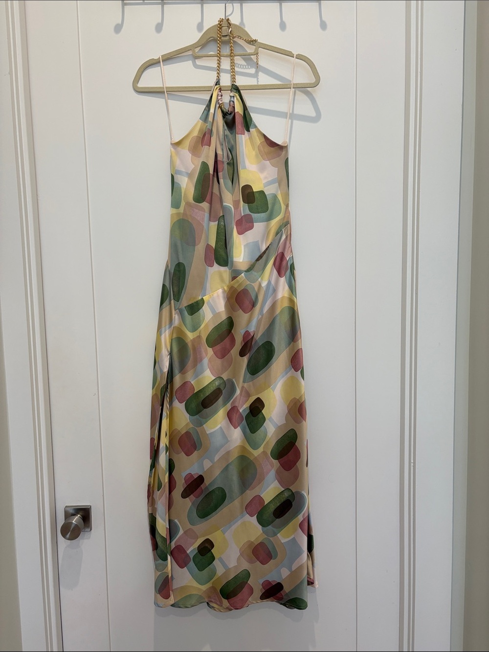 ASTR The Label - Silk Halter Midi Dress in Multi Color